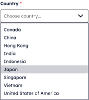 choose country